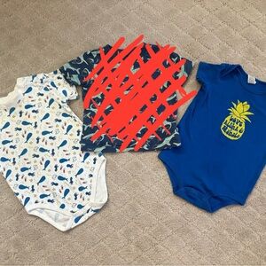 Cotton baby onesies Whale and Pineapple designs